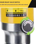 Heavy Duty Hydraulic Gear Puller Extracting Stubborn Hub Bearings Fast With Rock Solid Adjustable Jaws And Kickass Steel Carry Case For Zero Hassle Garage Projects pressure relief valve switch close-up