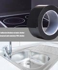 Self Adhesive Shower Sink Caulk Strip Tape 50mm Seal Sealing Waterproof Bath Wall Grout Barrier Silicone Sealant Kit For Bathroom Sink And Kitchen Sinks on kitchen counter with sink and stove.