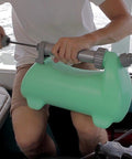 Person using LiquiVac MarinaPro 5000MP 8Qt Fluid Extractor For Boats And Small Engines Oil And Gas Pump on boat