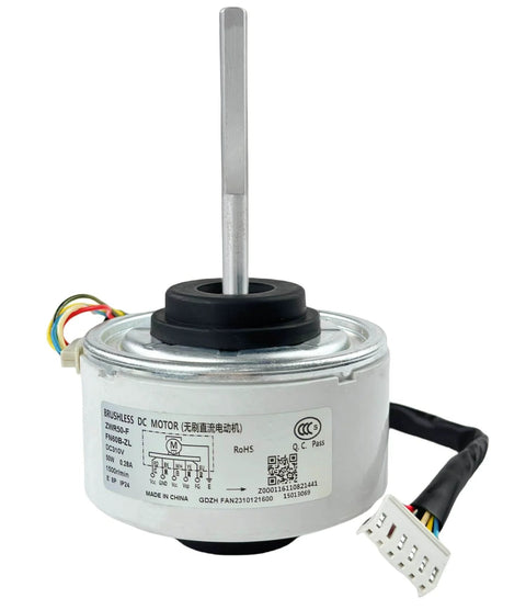 Front view of Beefy DC Brushless Air Conditioning Fan Motor for FN60B ZL ZWR50 F 310V 50W 0.28A 1500 RPM Replacement Variable Frequency