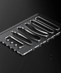 Six In One Charcuterie Board Handle Template, Acrylic Grab Handle Router Template For Woodworking, Includes Six Cutting Board Handle Shapes, 1/4 Inch Thick, shown from above