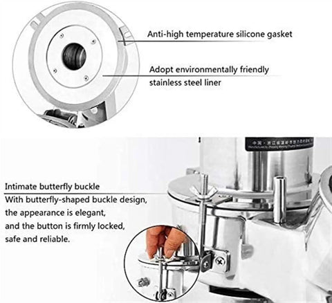 High Speed Electric Grain Grinder Mill For Home And Small Business Use With Stainless Steel Inner Tank And Durable Aluminum Alloy Shell