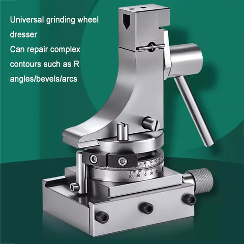 Radius And Angle Grinding Wheel Dresser With Sliding Base Precision shown with micrometer 0.01mm on metal surface.