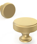 10 Pack Brushed Gold Cabinet Knobs With Gold Knurled Drawer Pulls Solid Kitchen Hardware For Cabinets Closets Drawers Dressers