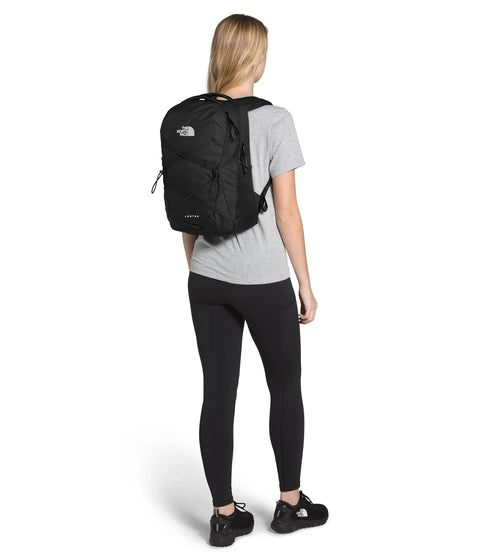 Back view of woman wearing Jester Women Laptop Backpack With Padded Sleeve For Commuters And Travelers Water Repellent Everyday Carry