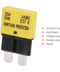 Auto Reset Atc Ato Low Profile Circuit Breaker Kit 12V Dc Six Pack Mixed Amps for cars and trucks, yellow 20A reusable fuse.