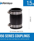Flexible PVC Pipe Coupling One And A Half Inch For Cast Iron And Plastic Plumbing Connections Leak Proof Elastomeric Fitting Durable