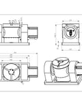 Rock Solid Cnc Rotary Axis Featuring Nema 34 Stepper Motor And Harmonic Drive Gearbox For Fourth And Fifth Axis Precision Machining With Sweet 50 To 1 Ratio Killer Shop Upgrade, technical drawing.