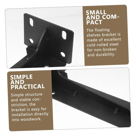 Rock Solid Heavy Duty Metal L Shelf Brackets, cold-rolled steel close-up, showing compact structure and installation holes.