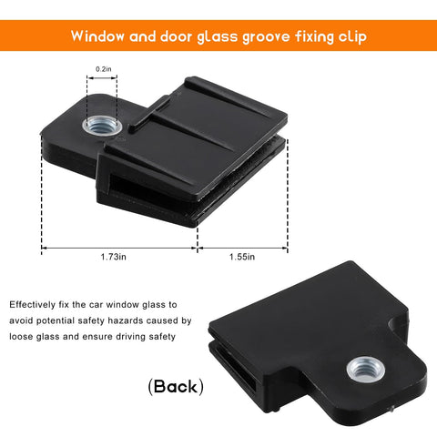 Window Glass Channel Clip Set For Auto Window Regulator Holders And Sash Retainers, Easy Install, Back View