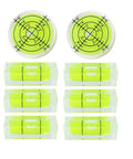 Mini Acrylic Bubble Spirit Level Pack With Hella Precise Degree Markings For Dead On Accurate Framing picture hanging and camera setup, 8 piece set.