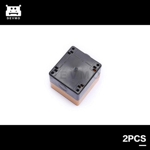 Back view of Red Mushroom Emergency Stop Push Button Switch 22mm CNC DPST Latching E Stop With One Normally Open And One Normally Closed Contacts 2 Pack.