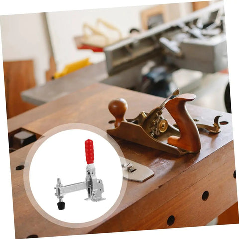 Two Piece Welding Toggle Clamps With Rubber Tips for workshop and woodworking, rust-resistant ergonomic handle, woodworking table.