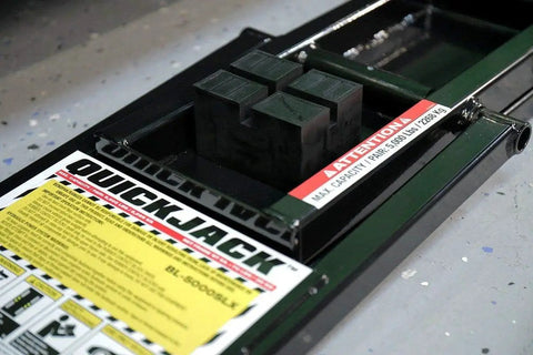 4Pcs Universal Jack Bracket Pads With Slot Design Pinch Weld Blocks For Car Chassis Protection on QuickJack setup.