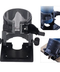Kickass Adjustable Aluminum Router Base For Woodworking Crews Clean Edge Profiling And Precision Bevel Cuts Heavy Duty Trimming Rig with visible tilt control features.