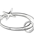 Extra Large Chrome Carabiner Keychain For Keys, Purses, Backpacks And Bags, Silver star-shaped ring charm, shiny alloy clip