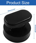 Black ABS suction cup handle for glass, mirrors, doors, cabinets; 62mm length, 61mm height; 2 Pack Powerful Suction Cup Handles For Glass Mirrors Doors Cabinets And Bathrooms Heavy Duty 7.5 Kg Capacity Ideal As Shower Bathtub Rail Armrest Refrigerator Drawer And Kitchen Cabinet Knob Black ABS Construction. Size dimensions shown.