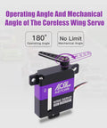 10.2Kg Beefy Torque RC Wing Servo for Airplane Glider with 180° operating angle and no limit mechanical angle