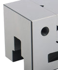 Close-up of the Versatile QGG50 Surface Grinder Toolmaker Vise With Integrated V-Grooves for secure squared and round workholding.