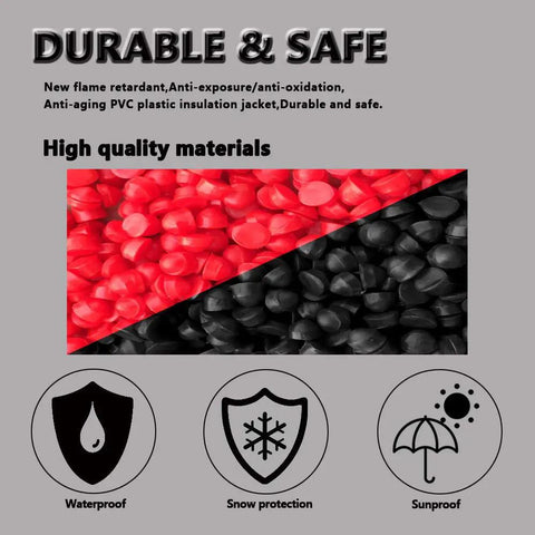 Heavy Duty Pro Grade 22 Gauge 2 Core LED Extension Cable 65.6 Feet Red Black Tinned Copper With Heat Shrink PVC Jacket diagram