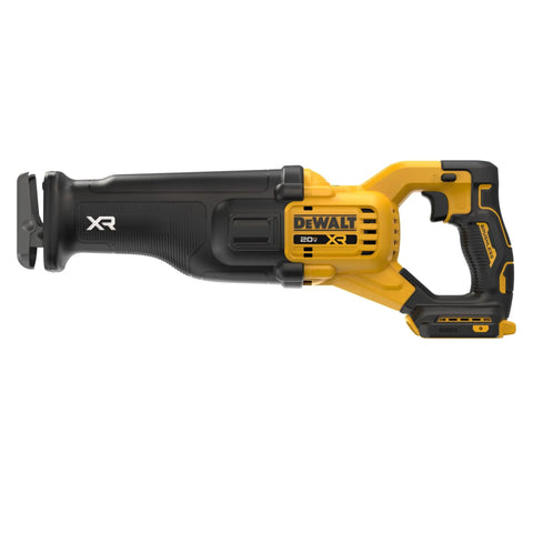 Fast Cutting 20V Max XR Brushless Cordless Reciprocating Saw Tool Only With 1-1/8 Inch Stroke, side view on white background