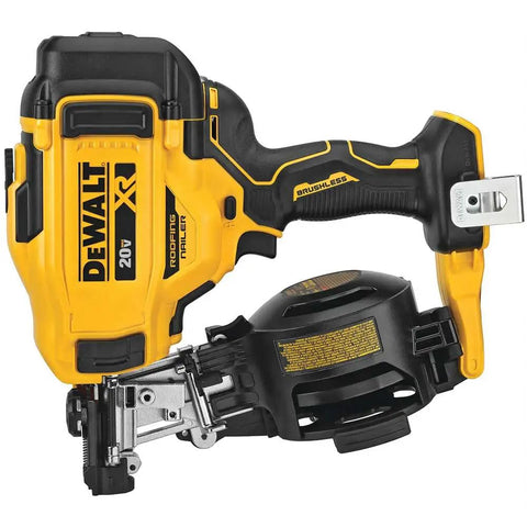 20V Max Brushless 15 Degree Cordless Roofing Nailer with Tool Free Nail Tray Battery Powered Yellow and Black