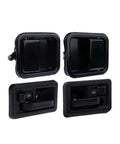Premium Black Interior Door Handles For Jeep Wrangler 1991 To 2004 Front Pair Kit Replaces 55176383ae 55176382ae Durable Knob And Latch Set, black plastic pair
