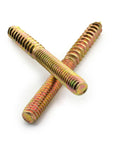 Hardcore 5/16-18 X 3 Inch Hanger Bolts 8 Pack Zinc Plated Steel Double Ended Lag Screws displayed crosswise.