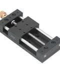 Manual Linear Slide With Aluminum Base Table Ball Screw Motion Rail Precision Linear Bearing Guide 75mm Stroke top view
