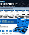 BMW Timing Tool Kit With Camshaft Locking And Crankshaft Alignment Set For N47 N47S N57 2.0L 3.0L Diesel Engines detailed compatibility chart