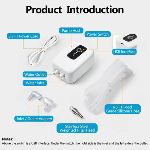 Components of Ultra Handy Food Grade USB Electric Auto Siphon For Bottling Home Brew Wine Beer Beverages And Kombucha