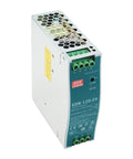 24V 5A DIN Rail Power Supply, 120W, Universal 90-264 VAC Input, Efficiency Up To 87.5%, Output Adjustable From 24 To 28V DC, Heavy-Duty 24V Power Supply For Industrial Control Panels, Automation And Networking Gear, white metal housing, front terminals