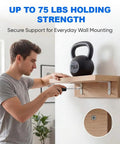 Man installing shelf using 50 Piece Self Drilling Drywall Anchor And Screw Kit With Zinc Coated Steel Screws for heavy-duty support.