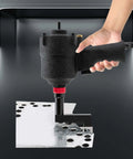 Industrial 8mm Air Hole Punch Tool For Metal Sheets in use, crafted with beefy aluminum alloy and designed for heavy duty applications.