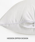 Close-up of 12x20 Outdoor Pillow Inserts Pack Of 2 Waterproof Square Throw Pillows with hidden zipper opening