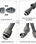 Assembly process of the Half Inch Four Foot Liquid Tight PVC AC Conduit Kit Gray Flexible Electrical Whip With Straight And 90 Degree Connector Fittings Non Metallic Conduit For Quick Indoor Or Outdoor Wiring