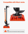 VEVOR High Lift Jack Base And Handle Keeper 11.6 Inch Off Road Support Stand with jack dimensions 7.3 inch and 4.7 inch for heavy duty use.