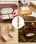 Hidden Brass Barrel Hinges 5mm Set Of 30 Pcs, 180 Degree Opening displayed with jewelry and glasses boxes