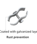 10 Pack Built Tough Dog Kennel Clamps With Bolts And Nuts, 1-3/8 Inch Galvanized Steel Fence Panel Clamps, close-up view showing rust prevention coating.