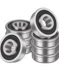 8-Pack Flanged Ball Bearings 1/2 In Bore 1-3/8 In OD 1/2 In Width Sealed Deep Groove Precision Replace For Lawn Mower Wheelbarrow Cart Hand Trolley Durable Steel Bearings For Easy Fit And Long Life, sealed steel bearings stacked