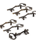 Set Of 6 Bronze Tone Metal Key Shaped Pull Handles For Cabinets Drawers And Doors Includes 12 Screws 58mm Mounting Spacing