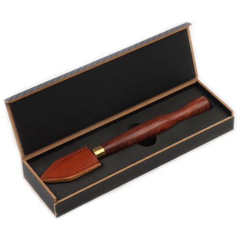 Top Shelf Precision Woodworking Marking Knife Bang On Dovetail Layout Scriber in box with leather pouch and wooden handle.