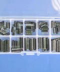 Thick-film resistor network array kit in SIP-5/SIP-9, 1/8W, assorted values 470/1K/4.7K/10K/47K ohms