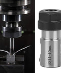 Heavy Duty ER11 Collet Block Chuck Holder For Lathe Milling Machines With 35mm Body Length And 10mm Axle Hole, clamping in use.
