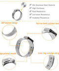 Close-up of 180 Piece Single Ear Hose Clamp Kit With Pincer, 12 Size Crimp Clamps 6.5mm To 33.1mm, 304 Stainless Steel material detail