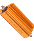 Beefy 200W 8 Ohm Aluminum Housed High Power Resistor for Industrial Equipment Power Supply and Top Tier Audio Systems Rugged Professional Grade Electrical Component, orange finned body