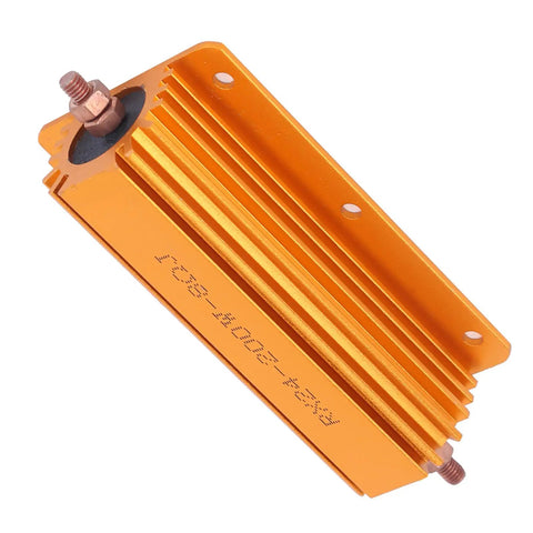 Beefy 200W 8 Ohm Aluminum Housed High Power Resistor for Industrial Equipment Power Supply and Top Tier Audio Systems Rugged Professional Grade Electrical Component, orange finned body
