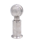 Front view: DERNORD stainless steel CIP spray ball on mounting stem with base, 1.5-in. tri-clamp connection, 360° spray