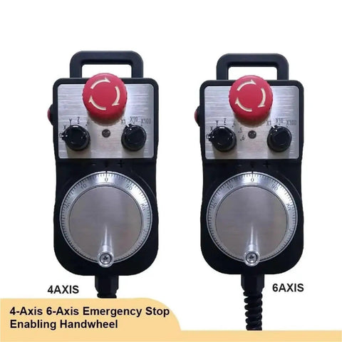 Electronic Handwheel Motion Control System For CNC Machining, 5V MPG Pendant, 4 Axis Or 6 Axis Handwheel With Emergency Stop, Incremental Positioning X1 X10 X100, Workhorse Handheld Controller For Precise Jogging And Safe Stop