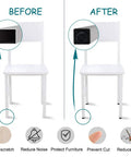 Illustration showing before and after using Square Adjustable Furniture Leveling Feet Inserts 50x50mm Four Pack for stable leveling